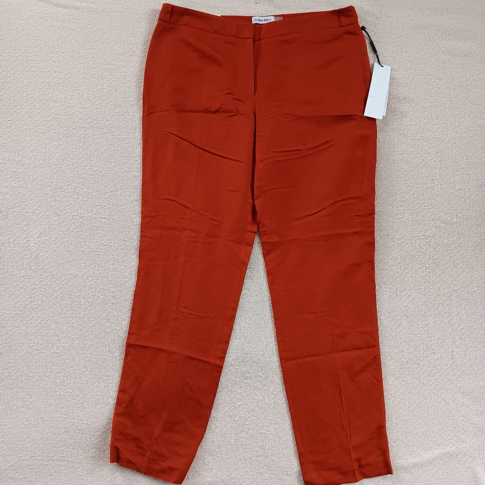 Calvin Klein Orange Ankle Cropped Pants